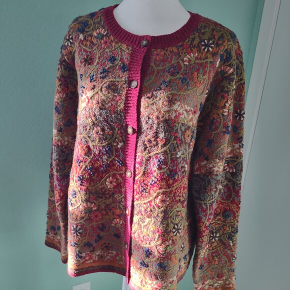 Talbots Multicolor Patterned Cardigan - Picture 2 of 9